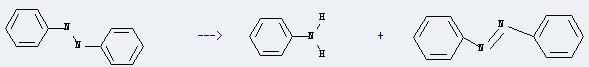 Hydrazobenzene can be used to get trans-diphenyldiazene and aniline